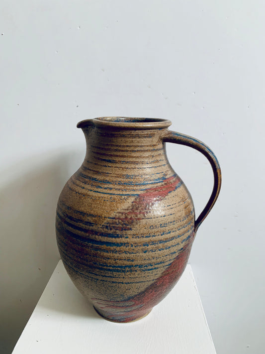 Earthy Pink & Blue Jug Vase